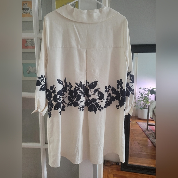 Zara Cream and Black Floral Mini Dress - Picture 2 of 8